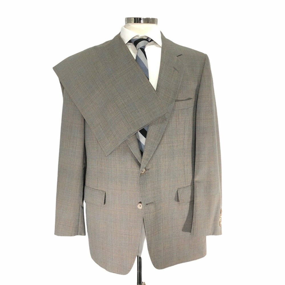 Hart Schaffner Marx Tan Glen Plaid 4 Season Suit